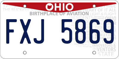 OH license plate FXJ5869