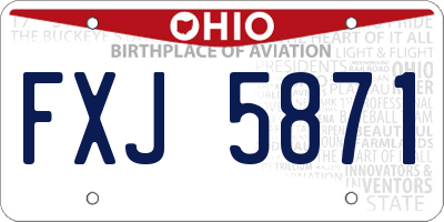OH license plate FXJ5871