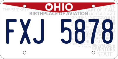OH license plate FXJ5878