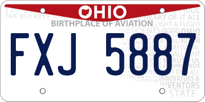 OH license plate FXJ5887