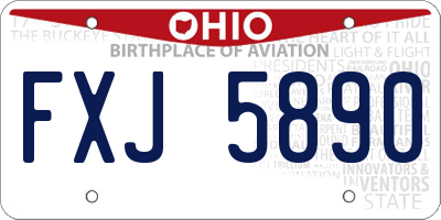 OH license plate FXJ5890