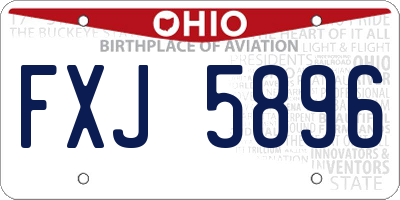 OH license plate FXJ5896