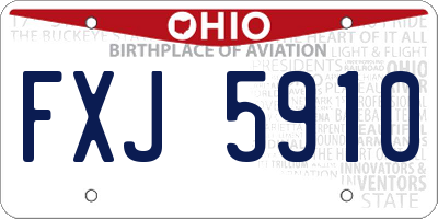 OH license plate FXJ5910