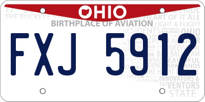 OH license plate FXJ5912