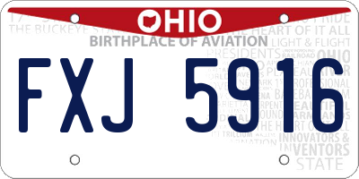 OH license plate FXJ5916