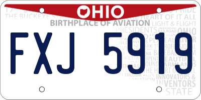 OH license plate FXJ5919