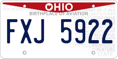 OH license plate FXJ5922