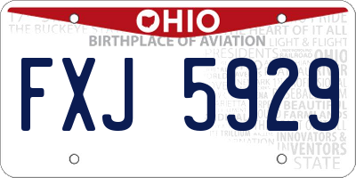 OH license plate FXJ5929