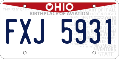 OH license plate FXJ5931