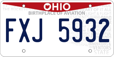 OH license plate FXJ5932