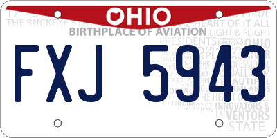 OH license plate FXJ5943