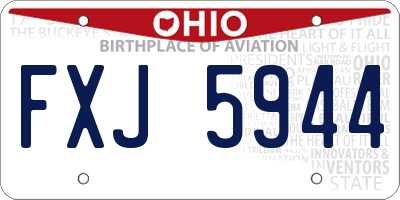 OH license plate FXJ5944