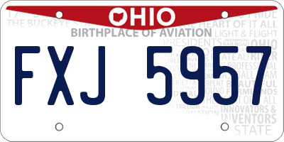 OH license plate FXJ5957