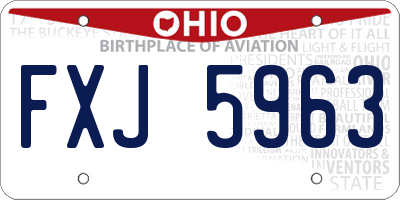 OH license plate FXJ5963