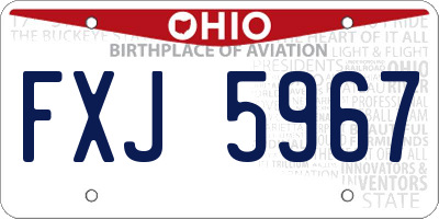 OH license plate FXJ5967