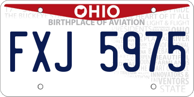 OH license plate FXJ5975