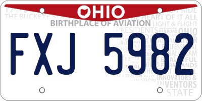 OH license plate FXJ5982