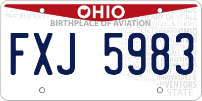 OH license plate FXJ5983