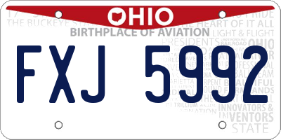 OH license plate FXJ5992