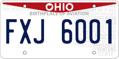 OH license plate FXJ6001