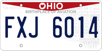OH license plate FXJ6014