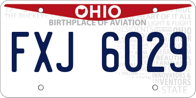 OH license plate FXJ6029