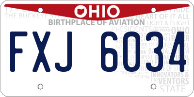 OH license plate FXJ6034