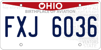 OH license plate FXJ6036