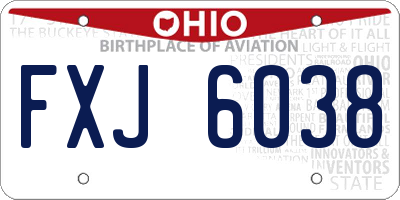 OH license plate FXJ6038