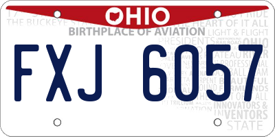 OH license plate FXJ6057