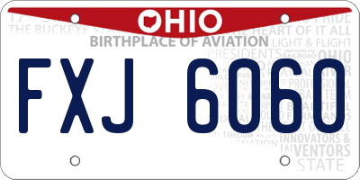 OH license plate FXJ6060