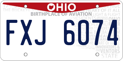 OH license plate FXJ6074
