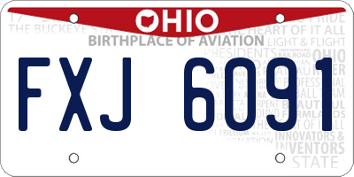 OH license plate FXJ6091