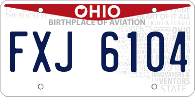 OH license plate FXJ6104
