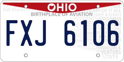 OH license plate FXJ6106