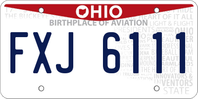 OH license plate FXJ6111
