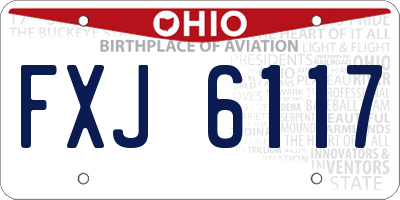 OH license plate FXJ6117