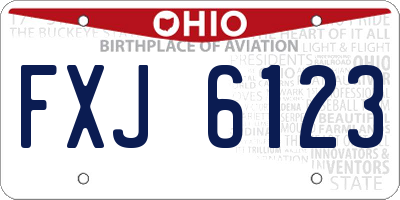 OH license plate FXJ6123