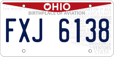 OH license plate FXJ6138