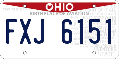 OH license plate FXJ6151
