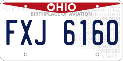 OH license plate FXJ6160