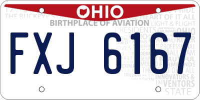 OH license plate FXJ6167