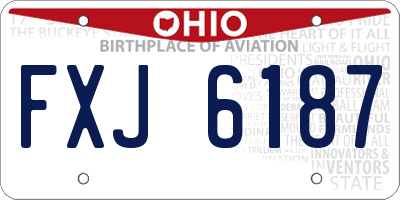 OH license plate FXJ6187