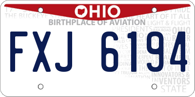 OH license plate FXJ6194