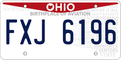 OH license plate FXJ6196