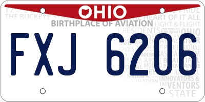 OH license plate FXJ6206