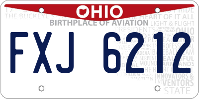 OH license plate FXJ6212
