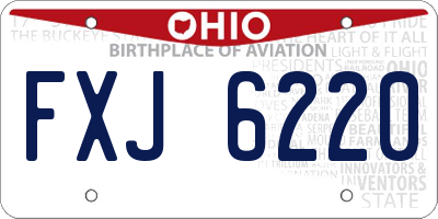 OH license plate FXJ6220