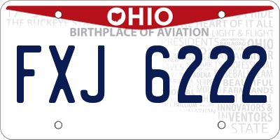 OH license plate FXJ6222