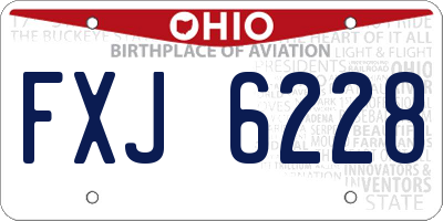 OH license plate FXJ6228